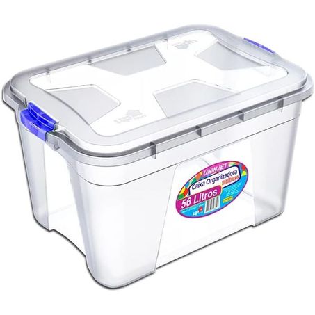 CAIXA ORGANIZADORA PLÁSTICA UNINJET CRISTAL 56L