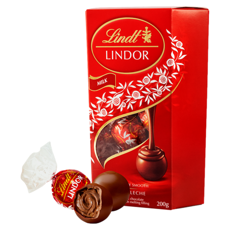 Chocolate Suíço ao Leite Recheio Cremoso Lindt Lindor Caixa 200g 360-1