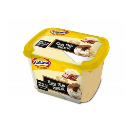 SORVETE FLOCOS/CREME/CHOCOLATE ITALIANA SORVETES 2L