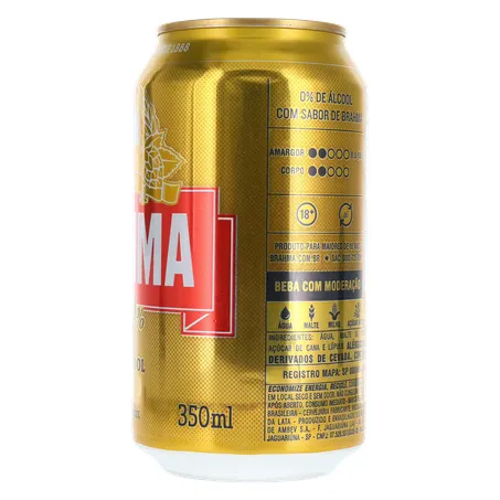 Cerveja Brahma Zero Álcool Lata 350Ml 360-1