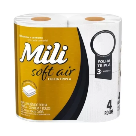 PAPEL HIGIENICO MILI QUATRO FOLHAS 20MT C/4