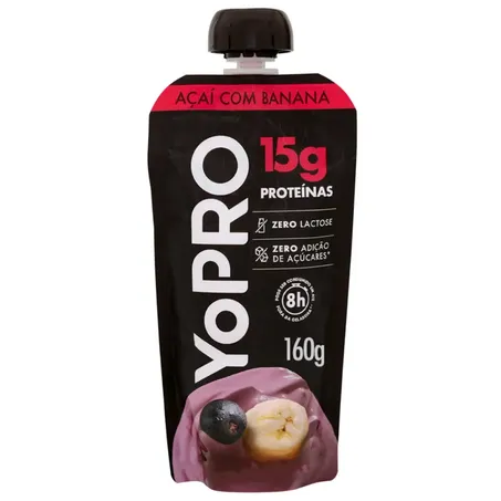 IOGURTE YOPRO POUCH ACAI/BANANA 160ML