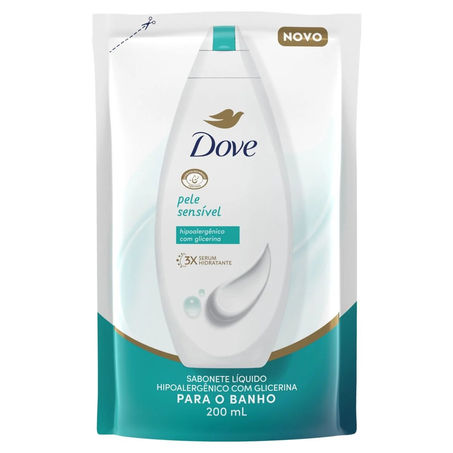 Sabonete líquido sensivel glicerina dove ref 200ml