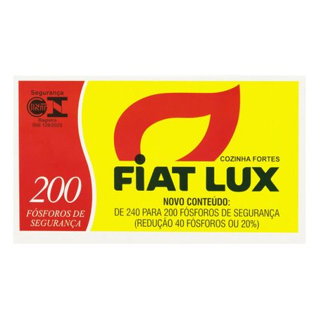 Fósforo de segurança fiat lux cozinha fortes 200 unidades