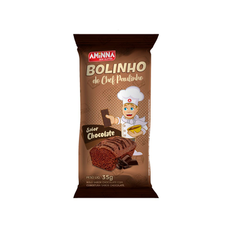 Bolinho do Chef Paulinho Sabor Chocolate Aminna 35G