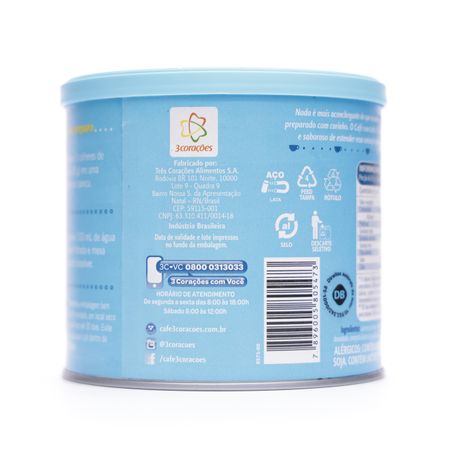 Café 3 corações com leite zero açúcar 265g 360-2