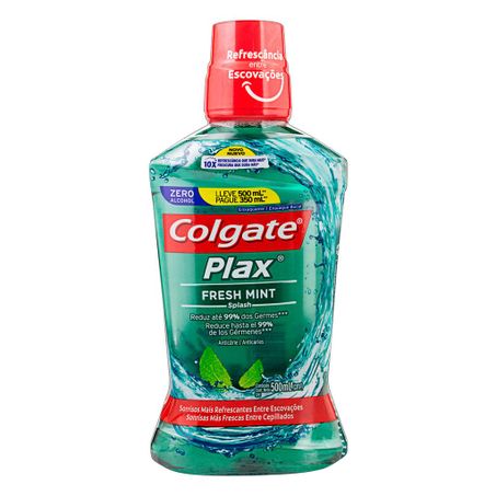 Enxaguante Bucal Anticárie Zero Álcool Fresh Mint Colgate Plax