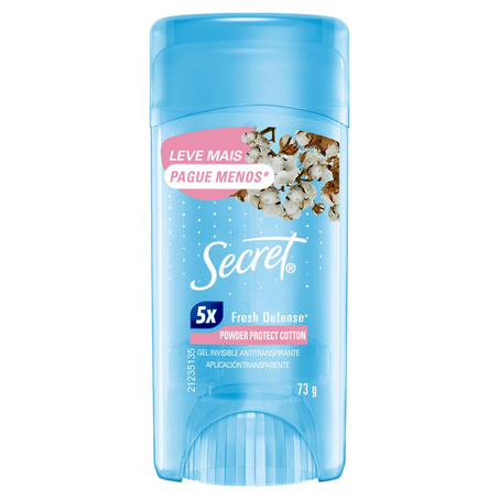 Desodorante Secret 73g - Antitranspirante - Gel - Cotton - Leve mais, Pague menos