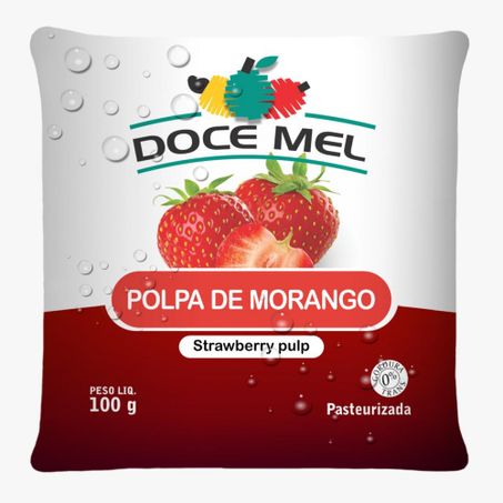 Polpa de fruta doce mel morango pacote 100g