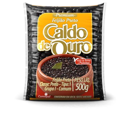 FEIJAO PRETO CALDO DE OURO T1 500 GR              