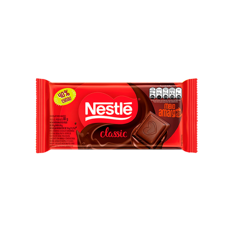 Chocolate barra nestlé classic meio amargo 80g