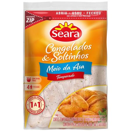 Meio da asa seara 1kg temperada