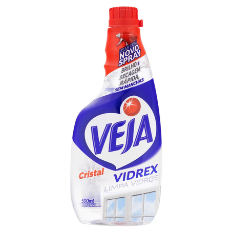 Limpa-vidros Veja Vidrex Cristal 500ml - Refil