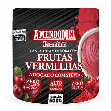 Pasta de Amendoim Amendomel Frutas Vermelhas 500g