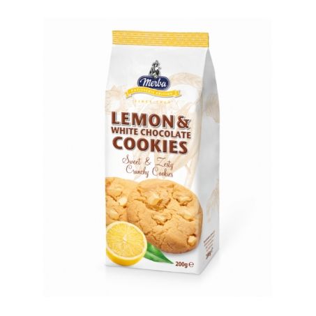 BISCOITO MERBA COOKIES LIMAO CHOCOLATE BRANCO