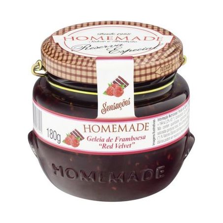 Geleia sensações homemade framboesa "red velvet" 180g