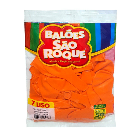 BEXIGA LISA LARANJA N7 C/50UN