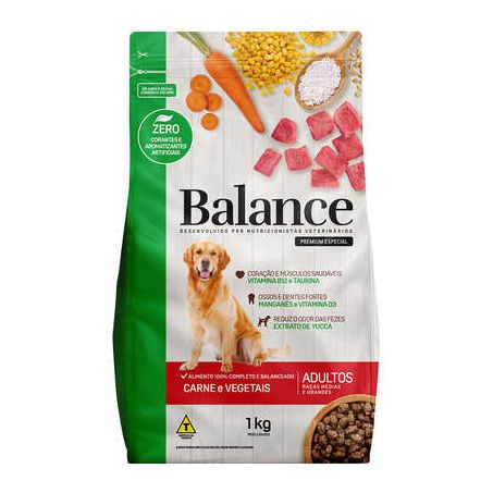 Ração balance caes ad m/g carne 1kg