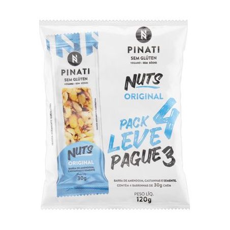 Barra de Cereal Pinati Nuts Original Embalagem 120G