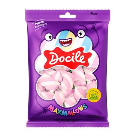 DOCILE MAXMALLOWS TWIST ROXO/BRANCO BAUNILHA 250 G