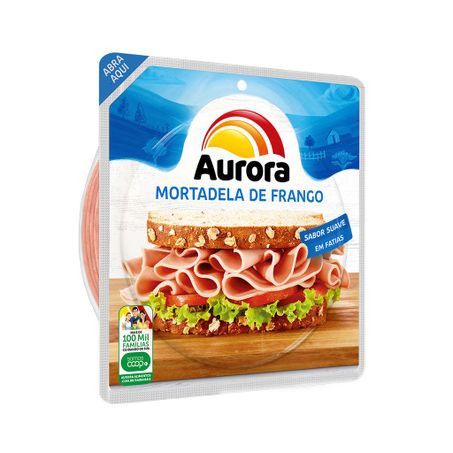Mortadela de Frango Aurora Fatiada Embalagem 200G