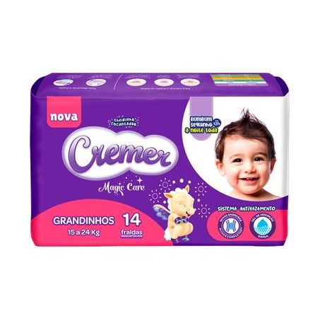 Fraldas Descartáveis Cremer Disney Prática Grandinhos G Embalagem 14UN