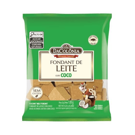 FONDANT DACOLONIA PC 120 G LEITE C/ COCO