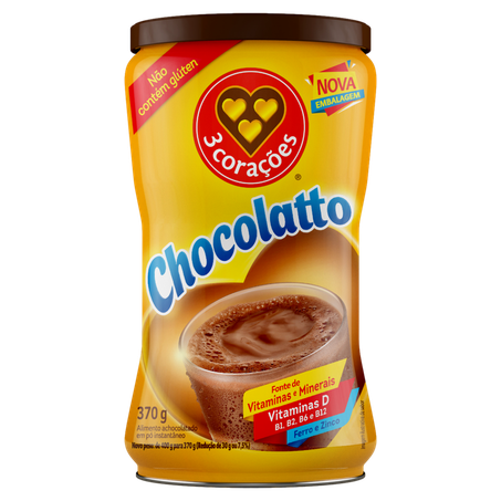 Achoc Po 3 Coracoes 350g Lata Chocolatto