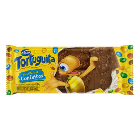 CHOCOLATE AO LEITE COM CONFEITOS TORTUGUITA