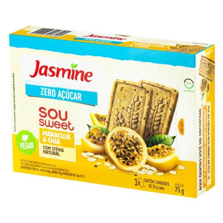 BISCOITO JASMINE SOU SWEET ZERO ACU MARAC/CHIA 75G 360-2