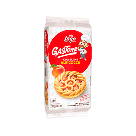 Biscoito tortinha italiano lago crostatine com damasco 240g