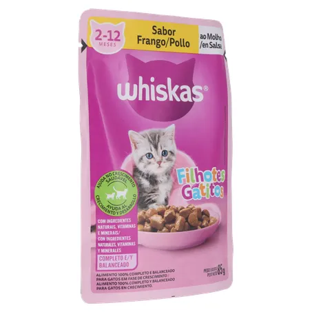 Ração Úmida Para Gatos Filhotes Whiskas Frango Ao Molho 85G 360-33