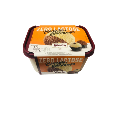 Sorvete Veneto Beijinho e Brigadeiro Zero Lactose Pote 1,5l 
 