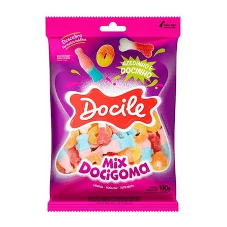 Bala docile 190g goma mix azedinho