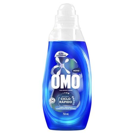 LAVA ROUPAS LÍQUIDO OMO AÇÃO ANTIODOR 750ML