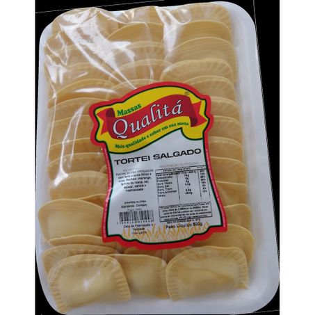 TORTEI SALGADO MASSAS QUALITÁ RECHEADO COM MORANGA SALGADA BANDEJA 500G