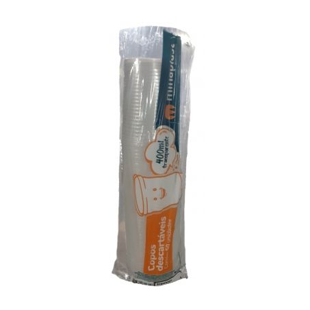 Copo para chopp Minaplast branco 400ml