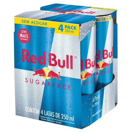 Energetico red bull pcc/04x250ml lata tradicional sugar free