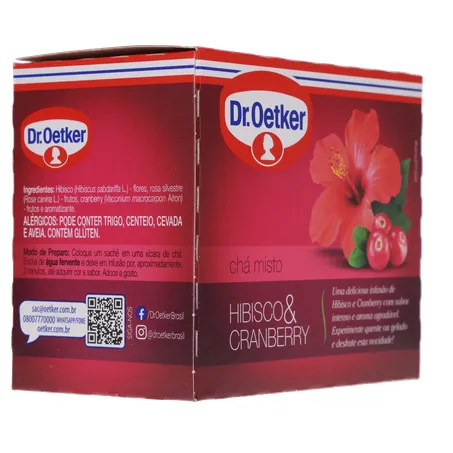 Chá Misto Dr Oetker Hibisco e Cranberry Caixa com 10un - 10gr 360-31