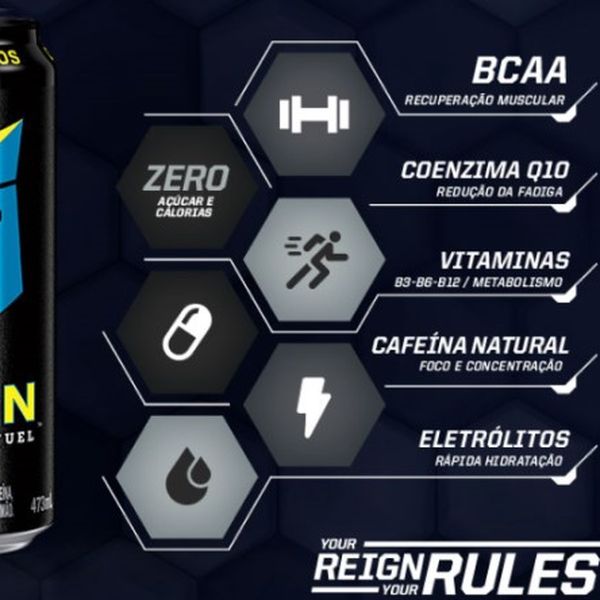 Suplemento Energético Reign Mania BCAA Cafeína Natural Sem Açúcar