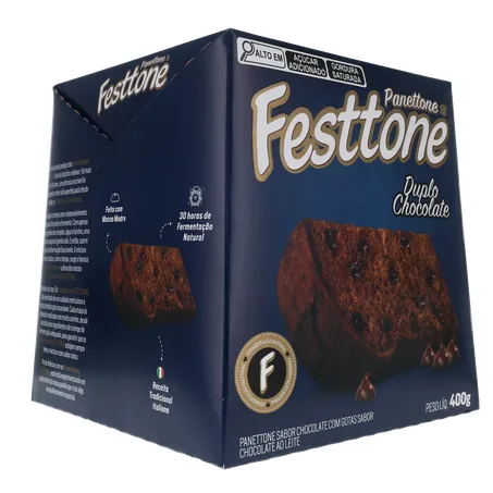 Panettone Duplo Chocolate Festtone 400G 360-32