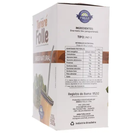 Erva tererê folle natural 500g 360-7