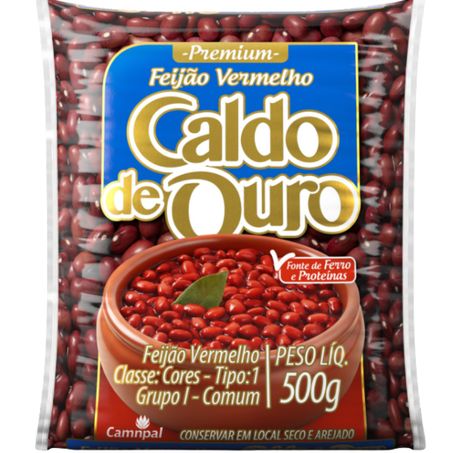 Feijao grao caldo ouro 500g vermelho