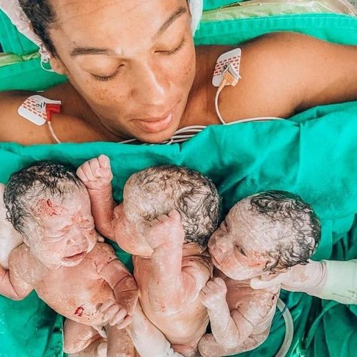 Após ter um filho na 1ª gestação e dois na 2ª, mulher dá à luz trigêmeos em SC