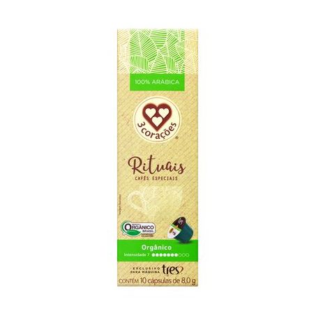 Café cápsula rituais orgânico 3 corações c/10