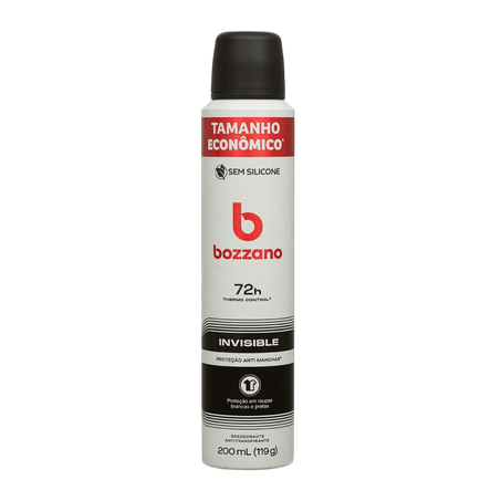 Desodorante aerossol bozzano invisible 200ml