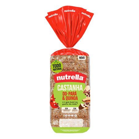 Pão Nutrella Castanha Do Pará e Quinoa Pacote 350g 
 
