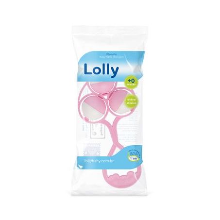 Brinquedo chocalho lolly rosa