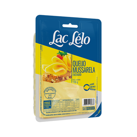 Queijo Mussarela Fatiado Lac Lelo pacote 150G