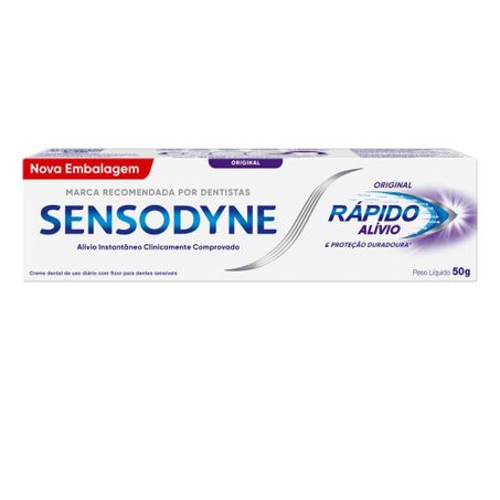 Creme Dental Sensodyne Original Rápido Alívio & Proteção Duradoura Caixa 50gr